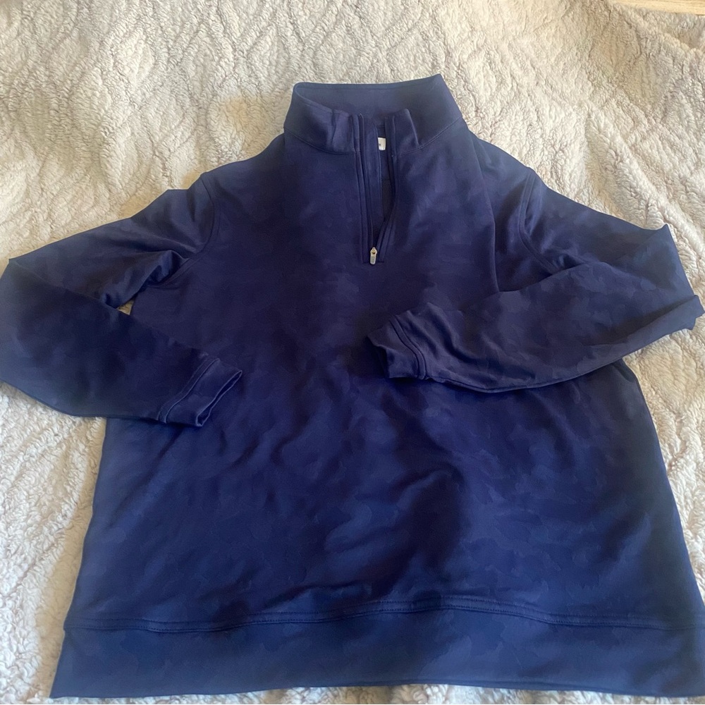Peter Millar Men's Navy Blue Quarter-Zip Shirt